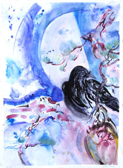 crow and half moon at Ridzin Ling 