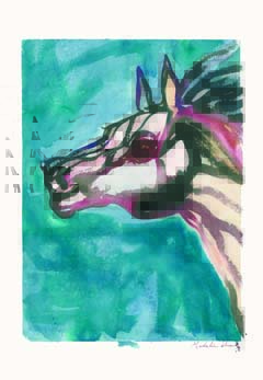 horse (on a green field) 